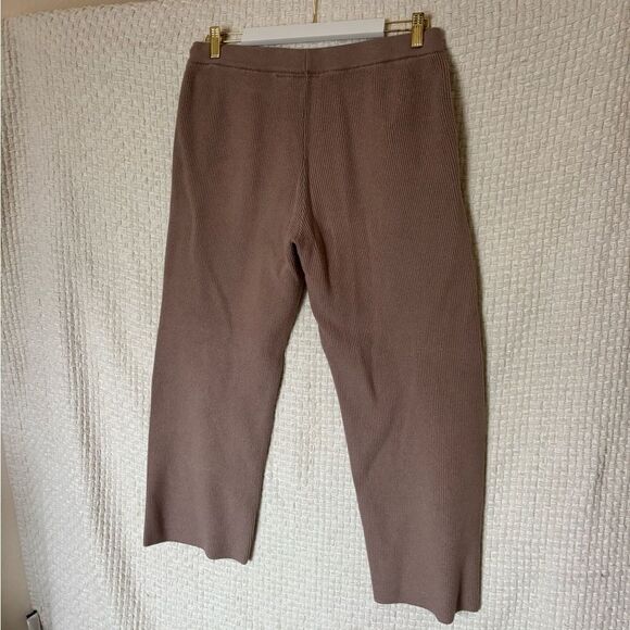 Figs Women's Tan Ribbed Knit Wide Leg Lounge Wear Pant✨ - Picture 6 of 6
